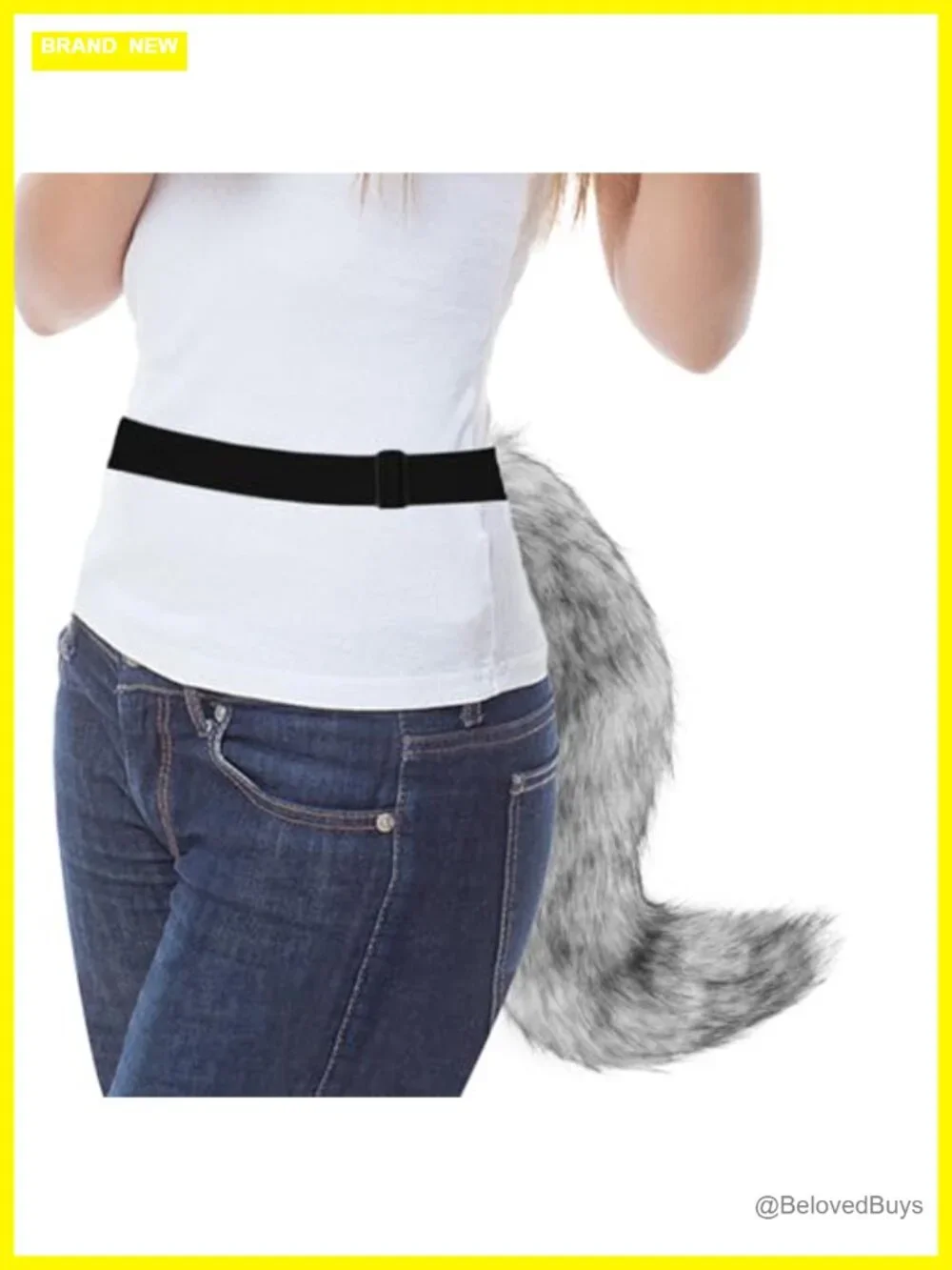 Faux Fur Fox Tail and Ears Headband Set Werewolf Costume Accessories
